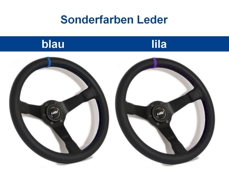 Set Luisi Mirage Sportlenkrad Leder schwarz geschüsselt & Nabe Audi A3 1996-2003 W7317